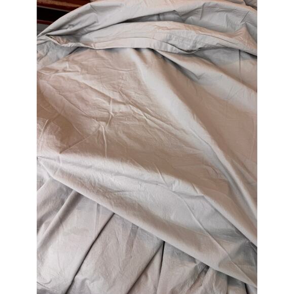Coyuchi Lt Gray King Duvet Cover Organic Cotton Crinkled Percale Cooling Bedding - Picture 7 of 10